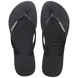 havaianas Slim Logo Metallic Schwarz 39