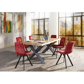 GUTMANN FACTORY Stuhl GUTMANN FACTORY, rot (rostrot, schwarz), 2 Stk., Veloursstoff uni, Polyester, Stühle, Stuhl