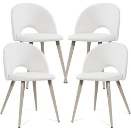 [en.casa] Esszimmerstuhl Karijoki Webstoff Beige 4er Set