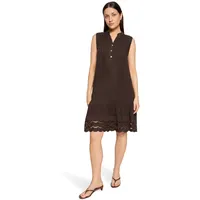 Cartoon Druckkleid Kleid mit Stickerei Dunkelbraun 42