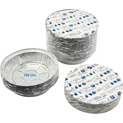 Set von 100 Aluminiumschalen mit Deckel für Lebensmittel, Einweg, 670 ml - Perfekte Verpackung für Grillfeste, Transport von Lebensmitteln