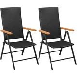 vidaXL Klappstuhl 55 x 64 x 105 cm schwarz 2 St.