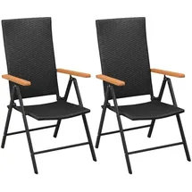 vidaXL Klappstuhl 55 x 64 x 105 cm schwarz 2 St.