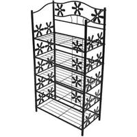 MCW Schuhregal, Schwarz, Metall, 60x112x30 cm, Garderobe, Schuhaufbewahrung, Schuhregale