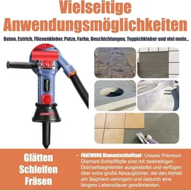 FANZTOOL Betonschleifer 1500W inkl. 125 mm Diamantschleiftopf