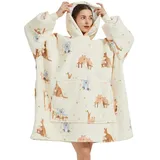Lanqinglv Kuscheldecke mit Ärmeln,Sherpa Decke Hoodie Sweatshirt Oversized,Einheitsgröße Kapuzenpullover für Damen Herren,Flauschige Flanell Fleece TV-Decke mit Ärmel,Tragbar Ganzkörperdecke