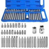 40 Stück Vielzahn Nuss Satz Vielzahn Nuss, Vielzahn Nuss Set Sechskant-Bit-SteckschlüSselsatz, Vielzahn Set für die Autoreparatur mit Koffer, Metrischem, mit Blauer Tragetasche