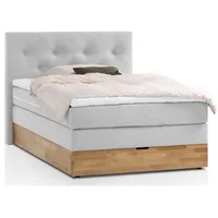 Belanoti Boxspringbett Weiß, Echtholz,Eiche, 7-Zonen 140x200 cm, Schlafzimmer, Betten,