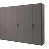 Set One by Musterring Drehtürenschrank "Henderson", grau (graphit), B:301cm H:223cm T:60cm, Holzwerkstoff, SET ONE BY MUSTERRING, Schränke, Drehtürenschrank, in 2 Breiten, inkl. Fachböden und Kleiderstangen