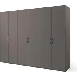 Set One by Musterring Drehtürenschrank "Henderson", grau (graphit), B:301cm H:223cm T:60cm, Holzwerkstoff, SET ONE BY MUSTERRING, Schränke, Drehtürenschrank, in 2 Breiten, inkl. Fachböden und Kleiderstangen