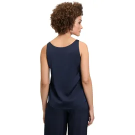 Vera Mont Satinbluse mit V-Ausschnitt Dunkelblau, 38