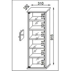 VCM Loposa Regal CD,DVD Aufbewahrung 150 CD 6 Ablagen Buche dekor.