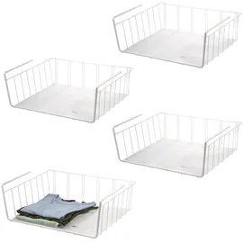 ELUNO Schrankkorb 4er Set inklusive Einlegeböden  onesize  weiß