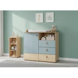 Arthur Berndt Wickelkommode Roofy mit Soft-Close, Mitteltrennsteg, Ledergriffe Türdämpfung