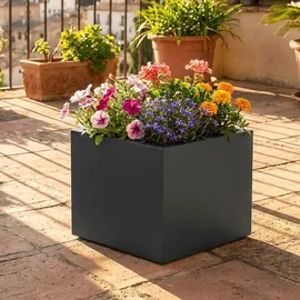 ethick Quadratischer Blumentopf 38 x 38 x 31 cm Anthrazit