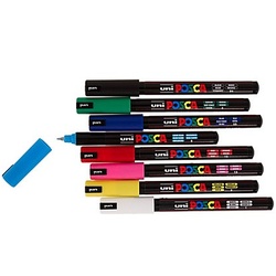POSCA Marker, extra fein, PC1MR, 8 Stifte