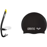 ARENA Unisex-Adult Swim Snorkel Pro Iii Schnorchel, Schwarz, NS EU & Classic Unisex Silikon-Badekappe, Schwimmkappe