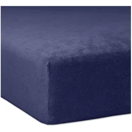 Traumschlaf Spannbettlaken Flausch Frottee 120 x 200 - 130 x 200 cm Blau