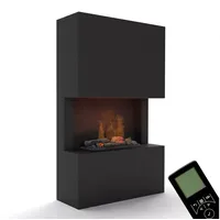 GLOW FIRE Elektrokamin Tucholsky 3 Sided Wasserdampf Kamin, Elektrischer Kamin, Wasserdampfkamin mit 3D Feuer und Knisterfunktion schwarz