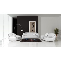 JVmoebel Sofa Sofagarnitur 3+2+1 Polster Designer Sofas Couch Sofa Garnituren Leder, Made in Europe weiß