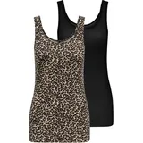 Only Tanktop "ONLLIVE – Tanktops im Doppelpack mit Stretchkomfort", Damen, Gr.