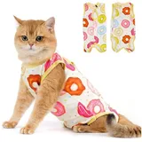 Avont OP-Body Katzenbody Erholungsanzug Recovery Kastration Leckschutz Suit L Donut bunt