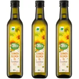 3x 500ml dm Bio Sonnenblumenöl, kaltgepresst reich an Vitamin E fruchtig, nussig