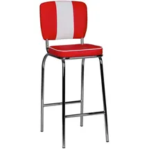 Möbel Boss Barhocker 40 x 110 x 38 cm Rot/Weiß