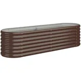 furnicato Hochbeet Pulverbeschichteter Stahl 152x40x36 cm Braun