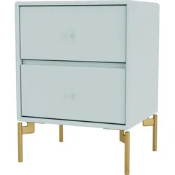 Drift Nachtschrank hell himmelblau auf Messingbeinen