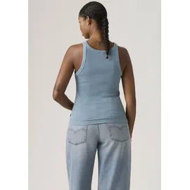 Levi's Tanktop "ESSENTIAL RACER TANK", Damen, Gr. M (38), garment dye fa191913 provincial blau rib, Jersey, Obermaterial: 95% Baumwolle, 5% Elasthan, slim fit normal, Rundhals, Tops Tanktop, Slim Fit