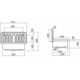 Alape AG. Ausgussbecken 1205000180, AG.STAHLFORM510Ü