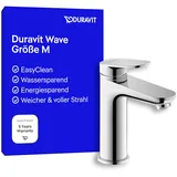 Duravit Wave Waschtischarmatur, Größe M FreshStart Wasserhahn Bad, Chrom