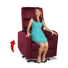 Mendler Fernsehsessel HWC-K62, Sessel Relaxsessel TV-Sessel, Liegefunktion Aufstehhilfe elektrisch, Metall Chenille - bordeaux