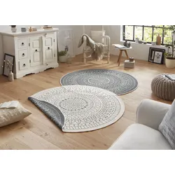 Teppich NORTHRUGS "Porto Wendeteppich", grau, H:5mm Ø:240cm, Kunstfaser, Teppiche, In-& Outdoor, Wetterfest, Balkon, Garten, Wohnzimmer, Wasserfest