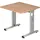 Hammerbacher Schreibtisch nussbaum quadratisch, C-Fuß-Gestell silber 80,0 x 80,0 cm