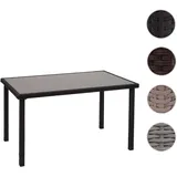 Poly-Rattan Tisch HWC-G19, Gartentisch Balkontisch, 120x75cm ~ schwarz