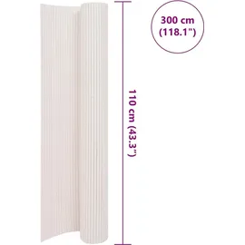 vidaXL Gartenzaun Doppelseitig 110 x 300 cm Weiß/Kunststoff