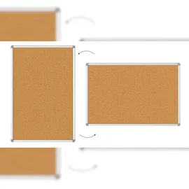 ALLboards Pinnwand mit Alurahmen 90x60cm,