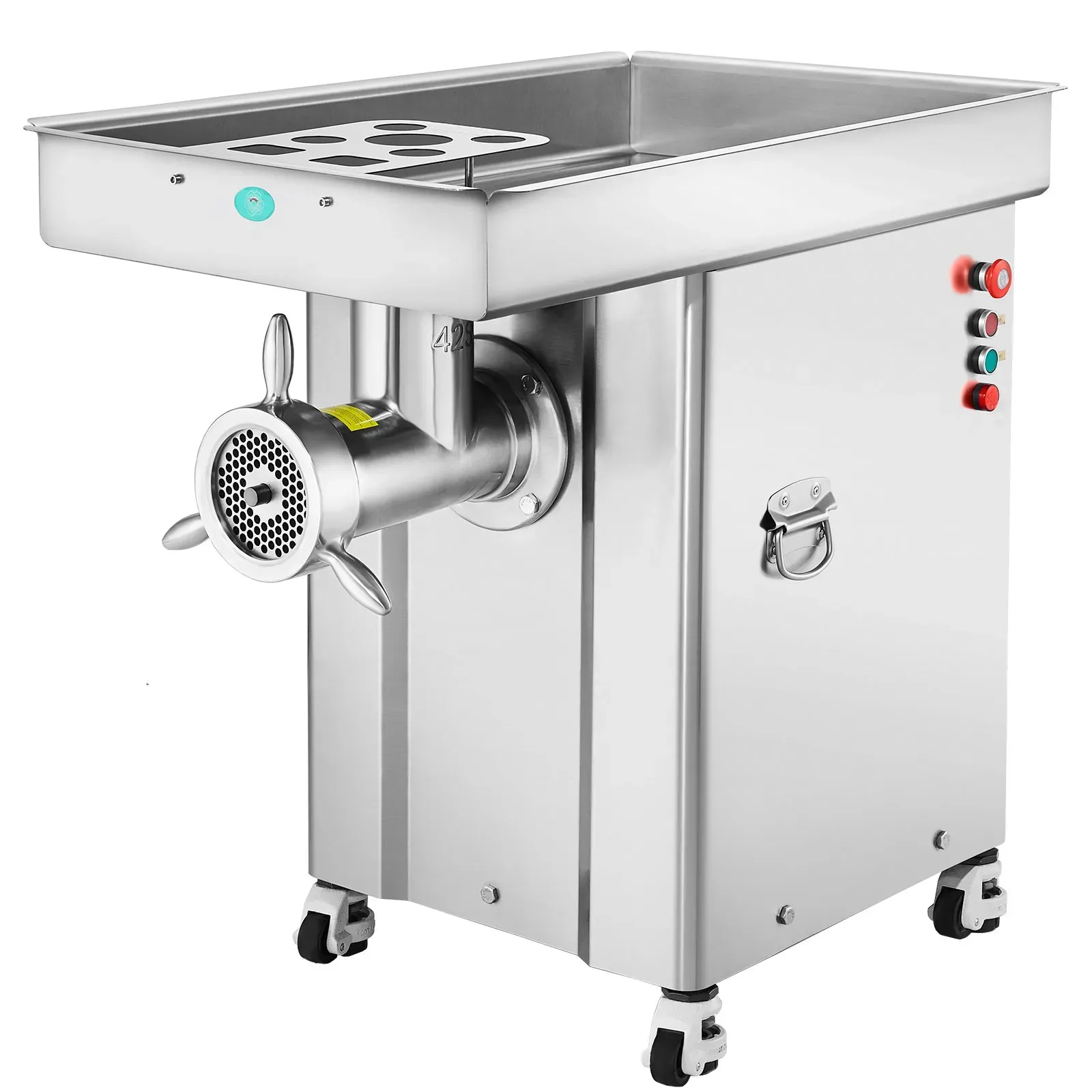 VEVOR kommerzieller Fleischwolf 16,65 kg/min 4000 W elektrischer Fleischwolf mit Klingen & Mahlplatten, elektrische Wurstmaschine, gewerblicher Fleischwolf Edelstahl für Küche Restaurant Metzgerei