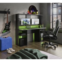 Gami Gaming-Schreibtisch mit Stauraum & LEDs - Schwarz