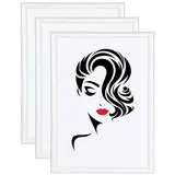 Ideal Trend 3er 5er Set Classic Leichter Kunststoff Bilder Foto Rahmen Poster Schutz BD: Farbe: 3er Pack Weiß | Format: 21x29,7 DIN A4