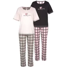 VIVANCE DREAMS Damen Pyjama schwarz, schwarz-weiß-kariert, rosa, rosa-schwarz-kariert Gr.52/54