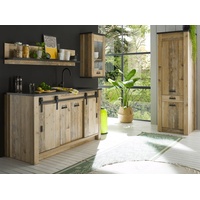 Furn.Design Küchenbuffet Stove (Küche in Used Wood, Set 4-teilig) mit Schwebetüren und Soft-Close