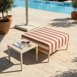 Oviala Gestreifter Pouf modulare Gartenmöbel orange