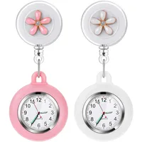 Vintoney pulsuhr Krankenschwester Uhr, 2er Nurses Watch Krankenschwesteruhr Schwesternuhr Taschenuhren für Damen Pflegeuhr Taschenuhr Ansteckuhr Zeiger mit Leuchtend im Dunkeln Dehnbare Silikon Hülle