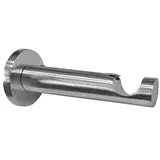 BASIT Wandträger für Gardinenstangen 1-läufig Edelstahl Look I Gardinenstangen Träger 19mm Wandbefestigung für Rohr Gardinenstangen Halterung Vorhangstange H19