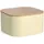 Zeller Brotkasten Metall mit Bambusdeckel 14,5 cm x 26,5 cm x 26,5 cm Gelb