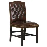 Salottini Esszimmerstuhl Chesterfield Stuhl Kingston Esszimmerstuhl Lederstuhl, Nosagfederkern braun