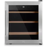 les petits champs Weinkühlschrank CAVC15 / 15 Flaschen / 4°C / Digitales Bedienfeld /4 Böden / Silber